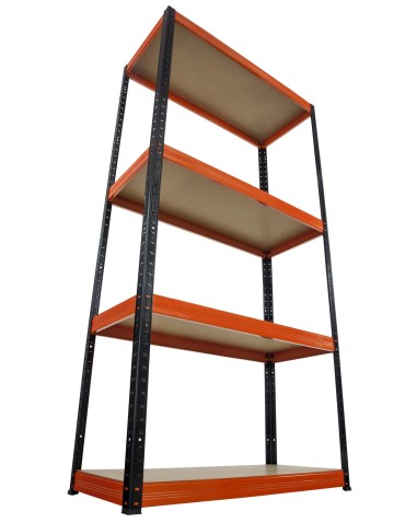 Regały Magazynowe - Regał Helios 180x75x60 cm 4 półki/175kg Biało-Pomarańczowy - product 14