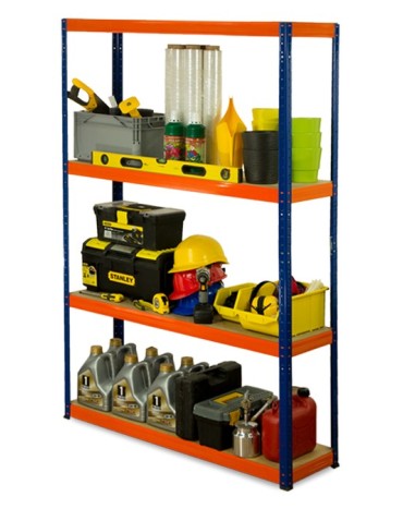 Regał Helios 180x75x35 cm 4 półki/175kg Biało-Pomarańczowy - product 2