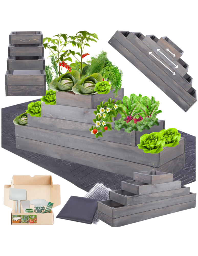 Grządki kaskadowe - Skrzynia na warzywa kaskadowa skrzynie na warzywniak regulacja 45x117x30 - product b2b.wamar.biz 1