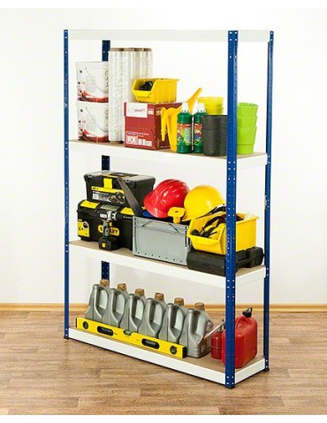 Regały - Regał Helios 180x075x30 cm 4 półki/400kg Czarno-Pomarańczowy - product 5