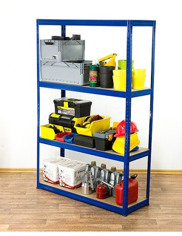 Regały - Regał Helios 180x075x60 cm 4 półki/400kg Czarno-Pomarańczowy - produkt 8