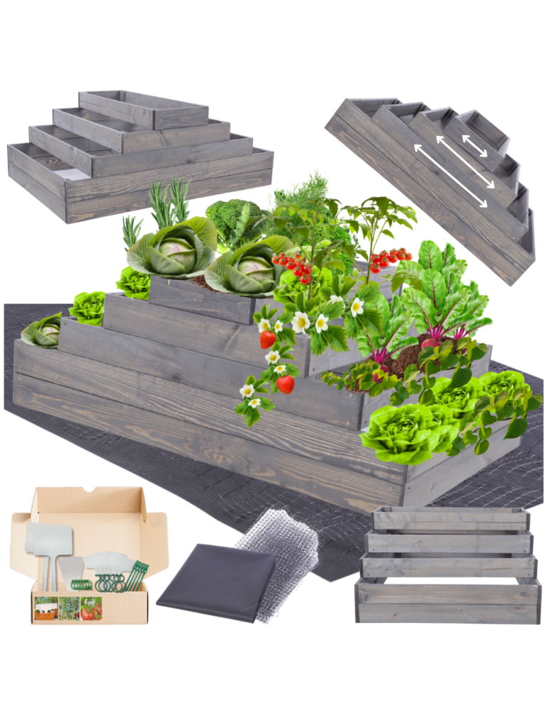 Grządki kaskadowe - Skrzynia na warzywa kaskadowa skrzynie na warzywniak regulacja 45x117x80 - product b2b.wamar.biz 1