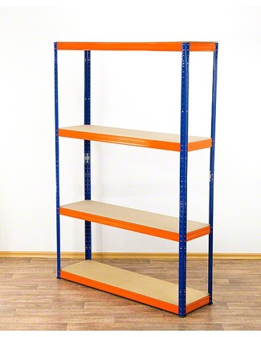 Regały - Regał Helios 180x110x35 cm 4 półki/400kg Czarno-Pomarańczowy - product 2