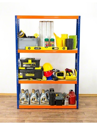 Regały Magazynowe - Regał Helios 180x110x45 cm 4 półki/175kg Biało-Pomarańczowy - product 4