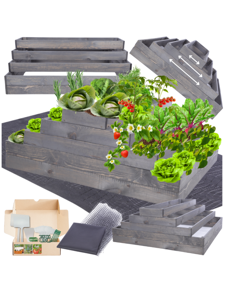 Grządki kaskadowe - Skrzynia na warzywa kaskadowa skrzynie na warzywniak regulacja 45x117x100 - product b2b.wamar.biz 1