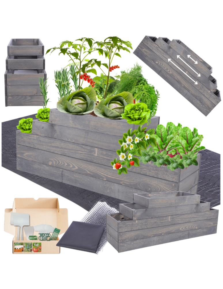 Grządki kaskadowe - Skrzynia na warzywa kaskadowa skrzynie na warzywniak regulacja 45x117x30 - product b2b.wamar.biz 1