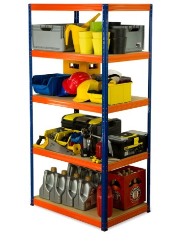 Regał Helios 180x75x40 cm 5 półek/175kg Biało-Pomarańczowy - product 2