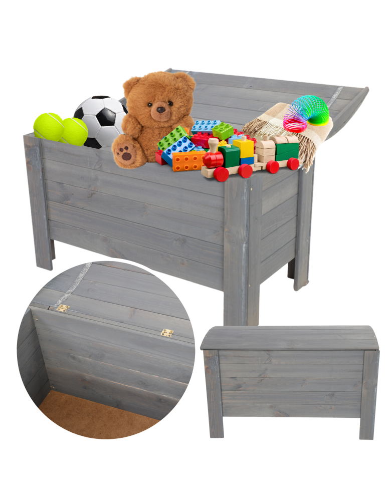 Regały - Skrzynia sosnowa z wiekiem kufer B16L 52x77x40 Szara - product b2b.wamar.biz 1