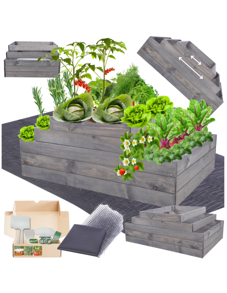 Grządki kaskadowe - Skrzynia na warzywa kaskadowa skrzynie na warzywniak regulacja 45x117x80 - product b2b.wamar.biz 1