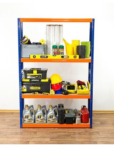 Regały - Regał Helios 180x110x35 cm 4 półki/275kg Niebiesko-Biały - product 3