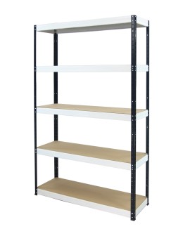 Regał Helios 213x120x30 cm 5 półek/400kg Czarno-Biały