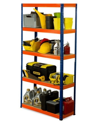 Regały - Regał Helios 180x110x35 cm 5 półek/275kg Niebiesko-Biały - produkt 1