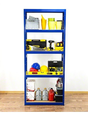 Regały - Regał Helios 196x75x30 cm 5 półek/275kg Niebiesko-Biały - product 9