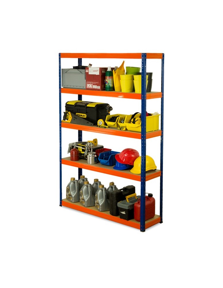 Regały - Regał Helios 196x120x30 cm 5 półek/400kg Czarno-Pomarańczowy - product b2b.wamar.biz 1