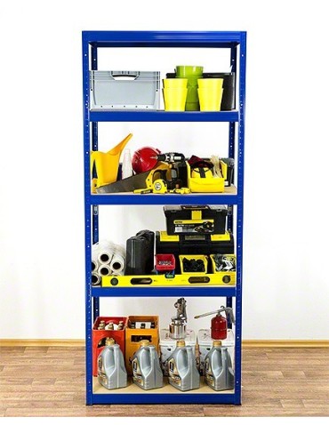Regały - Regał Helios 213x90x60 cm 5 półek/275kg Niebiesko-Biały - product 8
