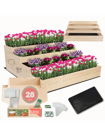 Grządki i Warzywniaki - Skrzynie na warzywa warzywniak donica IMPREGNOWANY 45x120x120 GRATISY EKO - product 7