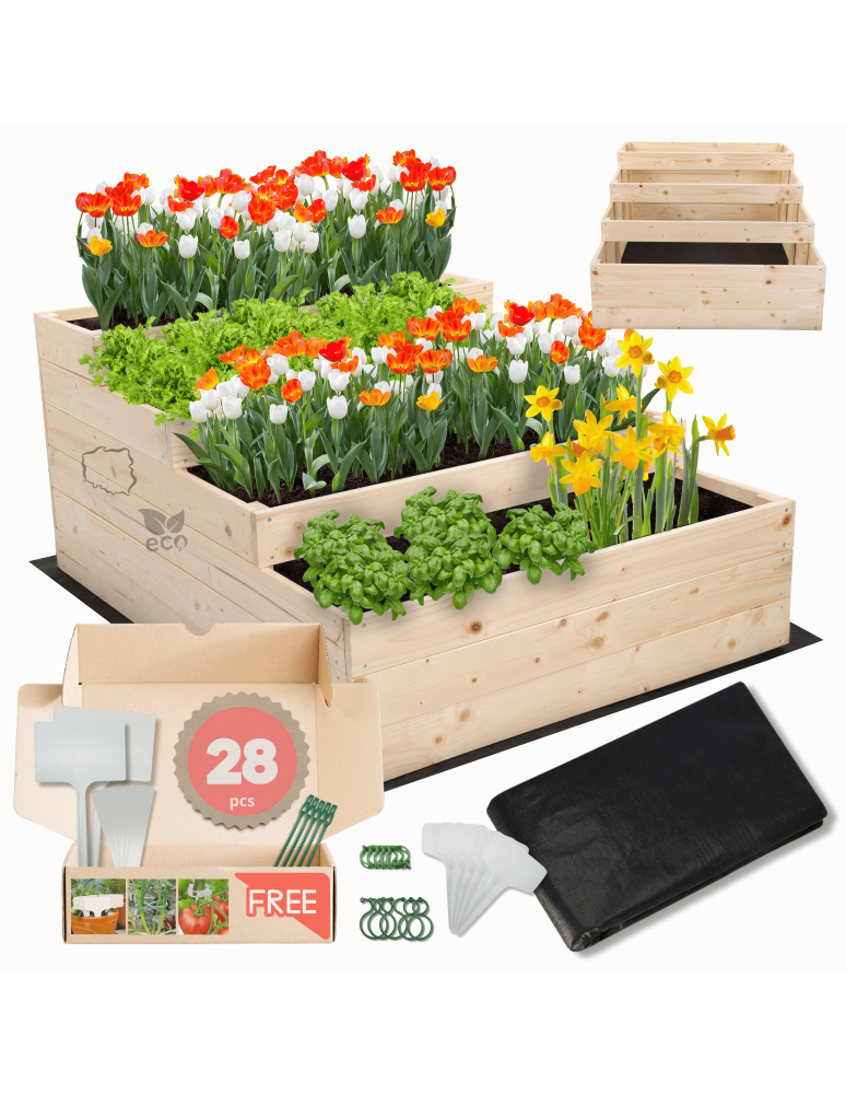 Grządki i Warzywniaki - Skrzynia na warzywa warzywnik IMPREGNOWANY 54x90x120 GRATISY WYSOKA ECO - product b2b.wamar.biz 22