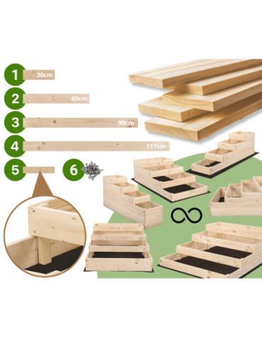 Grządki i Warzywniaki - Skrzynia na warzywa warzywnik IMPREGNOWANY 54x60x120 GRATISY WYSOKA ECO - product 31