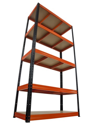 Regały - Regał Helios 213x110x45 cm 5 półek/400kg Czarno-Pomarańczowy - product 14