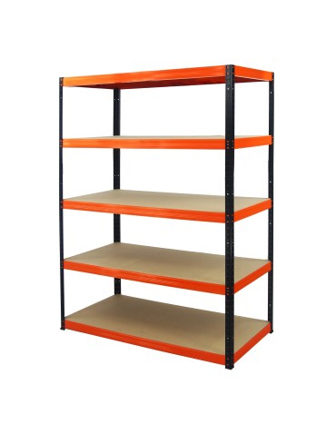 Regały Magazynowe - Regał Helios 180x110x50 cm 5 półek/175kg Biało-Pomarańczowy - product 12
