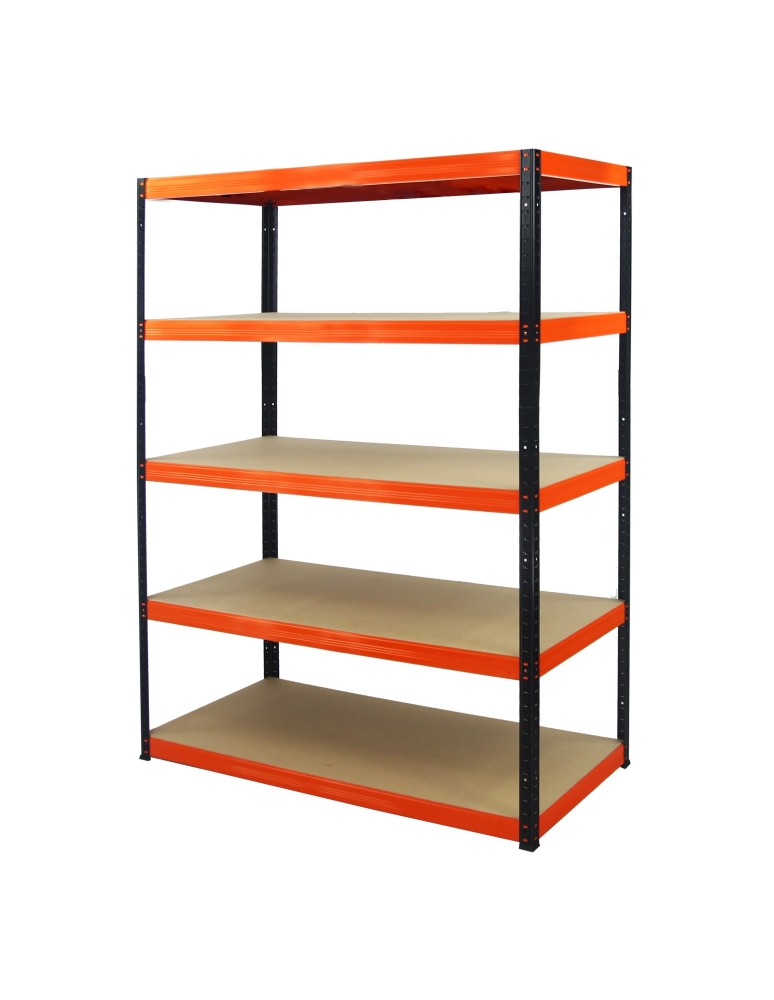 Regały Magazynowe - Regał Helios 180x110x50 cm 5 półek/175kg Biało-Pomarańczowy - product b2b.wamar.biz 12