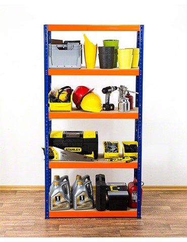 Regały Magazynowe - Regał Helios 180x110x40 cm 5 półek/175kg Biało-Pomarańczowy - product 4