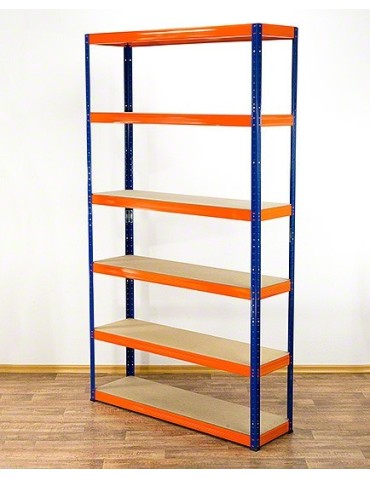 Regały - Regał Helios 196x75x50 cm 6 półek/175kg Niebiesko-Pomarańczowyi - product 27