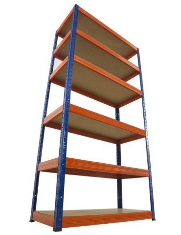 Regały - Regał Helios 196x75x50 cm 6 półek/175kg Niebiesko-Pomarańczowyi - product 44