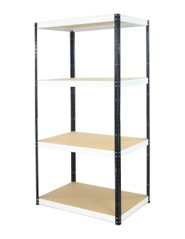 Regał Helios 180x100x50 cm 4 półki/175kg Czarno-Biały