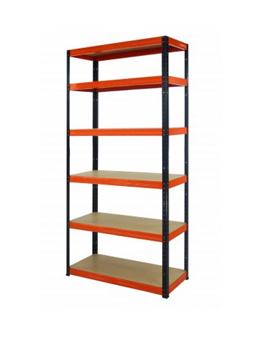 Regały Magazynowe - Regał Helios 196x110x50 cm 6 półek/175kg Biało-Pomarańczowy - product 22