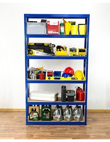Regały - Regał Helios 213x90x30 cm 6 półek/175kg Niebiesko-Pomarańczowyi - product 33