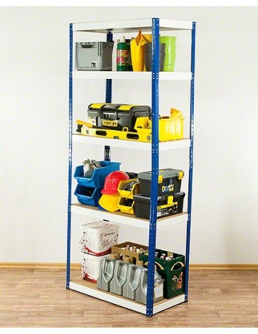 Regały - Regał Helios 213x90x45 cm 5 półek/175kg Niebiesko-Pomarańczowy - product 22