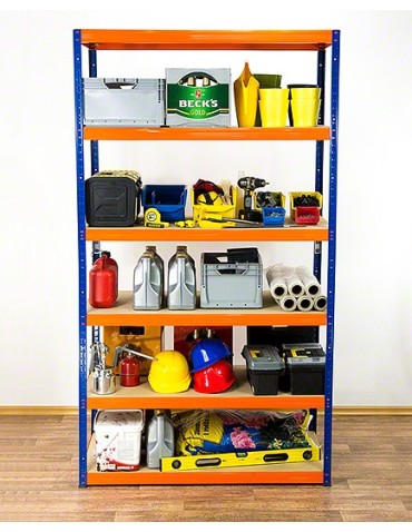 Regały Magazynowe - Regał Helios 213x110x50 cm 6 półek/175kg Biało-Pomarańczowy - product 4