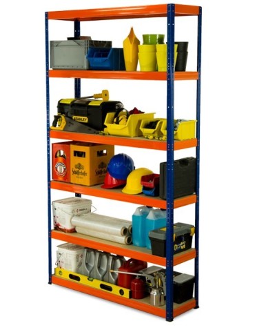 Regały - Regał Helios 213x120x35 cm 6 półek/175kg Niebiesko-Pomarańczowyi - product 25