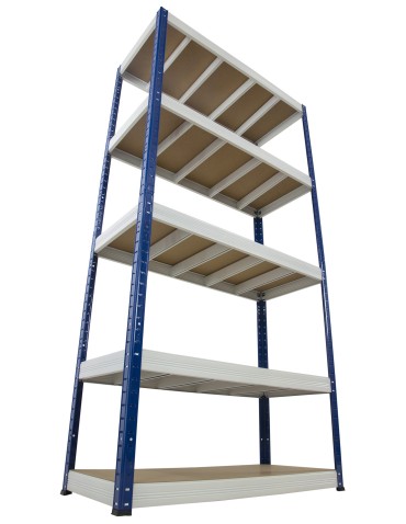 Regały - Regał Helios 180x100x50 cm 5 półek/175kg Czarno-Niebieski - product 21