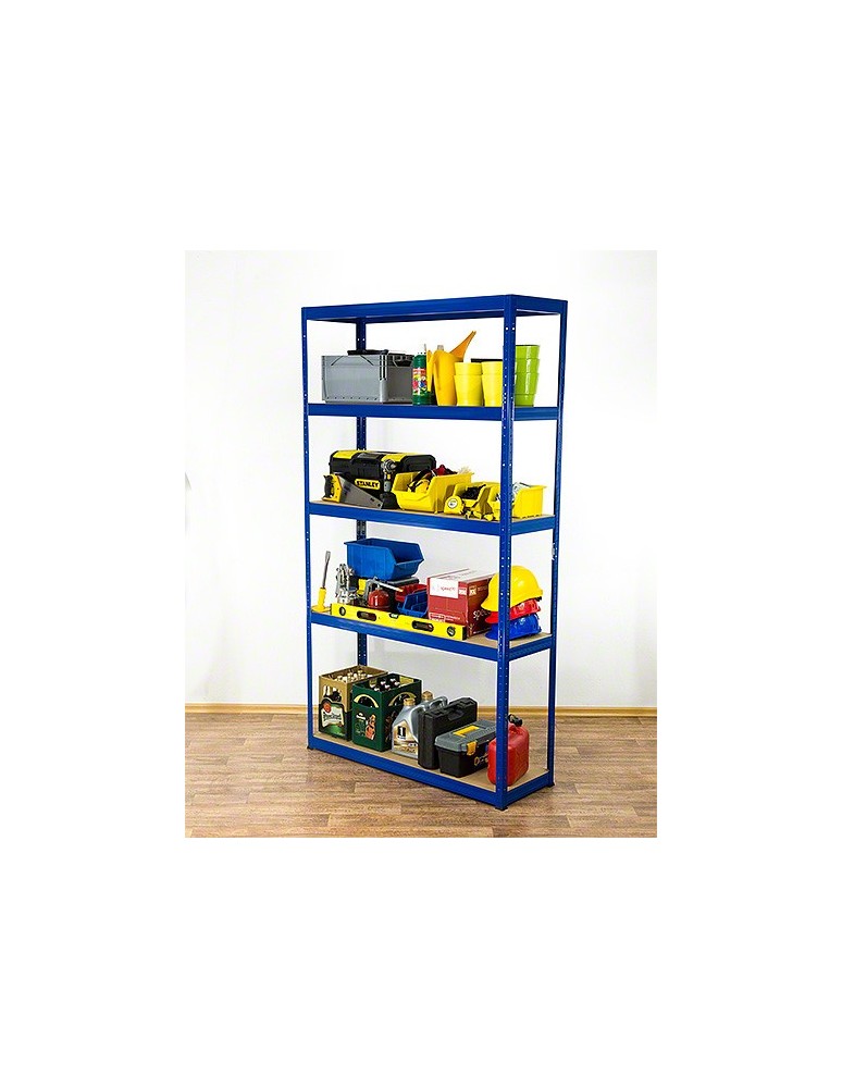 Regały - Regał Helios 196x090x60 cm 5 półek/175kg Czarno-Niebieski - product b2b.wamar.biz 8