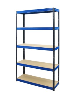 Regał Helios 196x110x45 cm 5 półek/175kg Czarno-Niebieski
