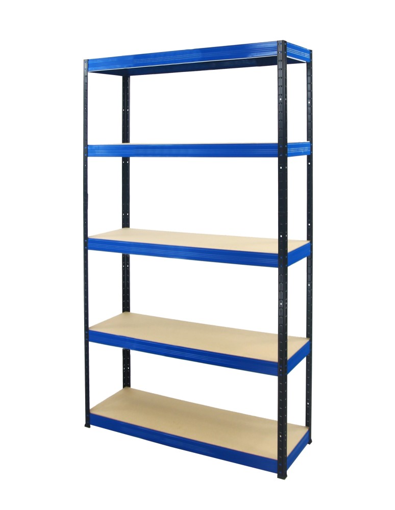 Regały - Regał Helios 213x110x30 cm 5 półek/175kg Czarno-Niebieski - product b2b.wamar.biz 1
