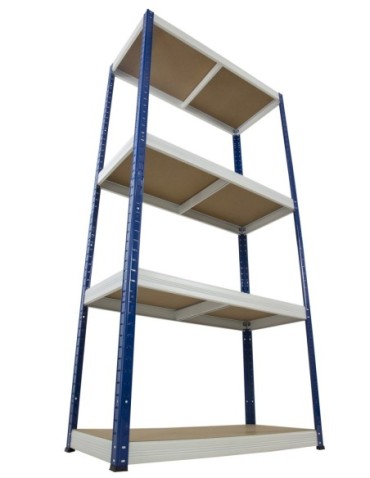 Regały - Regał Helios 180x110x30 cm 4 półki/275kg Niebiesko-Biały - product 44