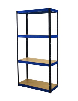 Regał Helios 180x90x35 cm 4 półki/275kg Czarno-Niebieski
