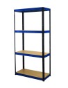 Regał Helios 180x90x35 cm 4 półki/275kg Czarno-Niebieski