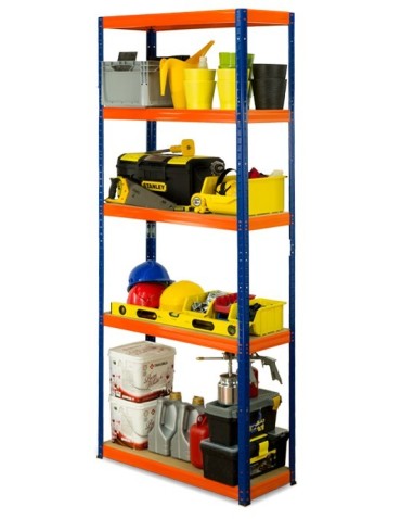Regały - Regał Helios 196x75x30 cm 5 półek/275kg Niebiesko-Biały - product 26