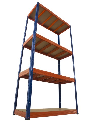 Regały - Regał Helios 180x120x30 cm 4 półki/275kg Czarno-Niebieski - product 20