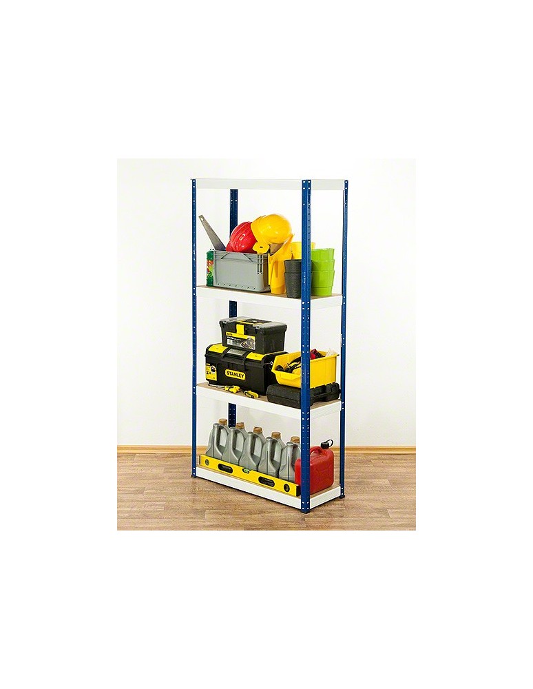 Regały - Regał Helios 180x100x60 cm 4 półki/350kg Czarno-Niebieski - product b2b.wamar.biz 4