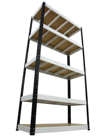 Regały - Regał Helios 180x100x50 cm 5 półek/350kg Czarno-Niebieski - product 18