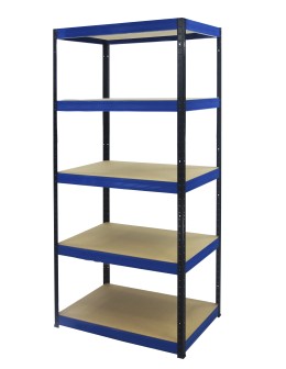 Regał Helios 180x120x50 cm 5 półek/350kg Czarno-Niebieski