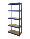 Regał Helios 180x120x60 cm 5 półek/350kg Czarno-Niebieski