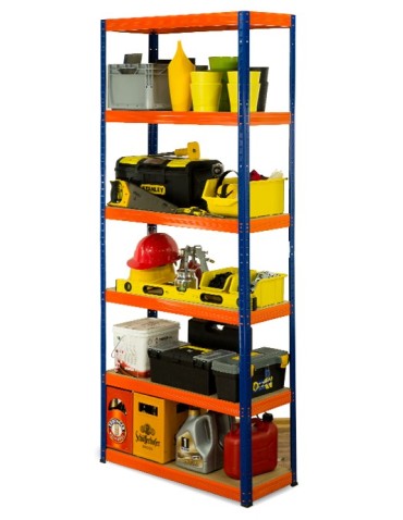Regał Helios 213x75x35 cm 6 półek/350kg Czarno-Niebieski - product 2