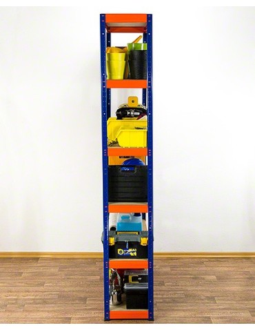 Regały - Regał Helios 196x110x30 cm 6 półek/175kg Czarno-Pomarańczowy - produkt 2