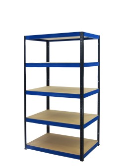 Regał Helios 180x100x60 cm 5 półek/400kg Czarno-Niebieski